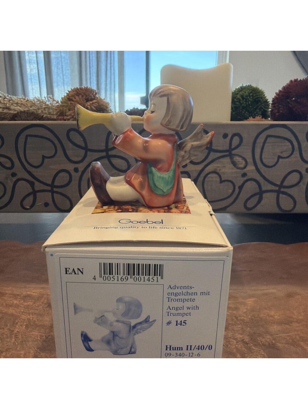 Vintage Hummel West Germany Holiday Figurine Angel Playing a Horn 238C